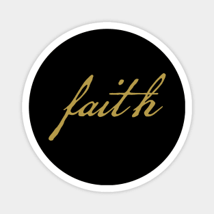 Gold Christmas Faith Minimal Typography Magnet